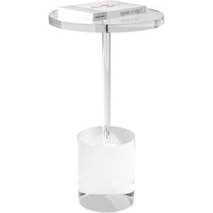 Acrylic End Table, Modern Minimalist Acrylic Side Tables, Clear Side Table for Living Room, Bedroom, Office, Drink Table (12" D x 12" W x 21" H, Transparent)
