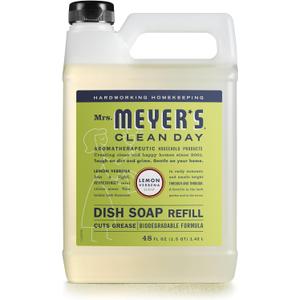 MRS. MEYER'S CLEAN DAY Liquid Dish Soap Refill, Biodegradable Formula, Lemon Verbena (48 Fl Oz (Pack of 1))