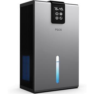Dehumidifier, Dehumidifiers for Home, 98 OZ Water Tank, (1000 sq.ft) Quiet Dehumidifier for Basement Bathroom Bedroom with Humidity Display, Auto Shut Off, Relaxing 7 Color Ambient Light(Gray)