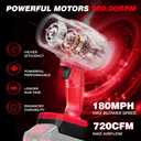 Cordless Leaf Blower for Milwaukee 18V Battery, 720-CFM 180-MPH Handheld Electric Brushless Dust Blower with Light, Battery Powered Leaf Blowers for Patio, Lawn Care, Leaves (Battery Not Included)