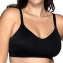 Vanity Fair Women's Beauty Back Smoothing Simple Sizing Wireless Bra, 4-Way Stretch Fabric, (Black, M)