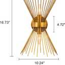 EDISLIVE 2-Bulb Bathroom Vanity Light Mid-Century Modern Starburst Wall Sconce Lamp 11 x 4.7 x 15.8in Wall Light for Hallway Bedroom Bathroom Gold