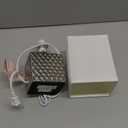 Simple Designs LT1131-CHR 11.81" Tall Contemporary Petite Hammered Metallic Chrome Square Bedside Table Desk Lamp w Rectangular White Fabric Shade for Decor, Bedroom, Living Room, Entryway, Office