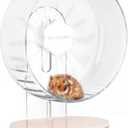 BUCATSTATE Hamster Wheel Super Silent 10.2 Inches, Quiet Spinner Running & Exercise Wheel with Adjustable Stand for Small Animals Gerbils, Dwarf Hamster, Lemmings, Cage Accessories (Transparent)