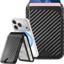 for MagSafe Wallet with Stand, Adjustable Stand Magnetic Wallet for iPhone, RIFD Blocking Phone Credit Card Holder for iPhone 17/16/15/14/13/12 Series, Not for iPhone 13/12 Mini, Black