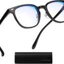 AMBEYE TR90 Blue Light Blocking Glasses - 99% Bluelight Filtering Clear Lens Anti Fatigue UV Protection for Computer/Phone/TV Screens (Black)