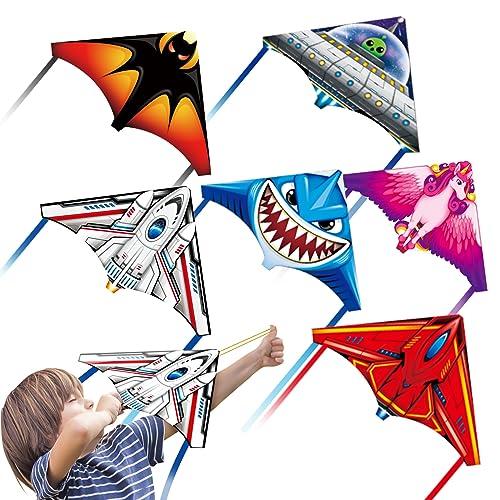 YongnKids 6 Pcs Mini Kite for Kids Adults, Finger Launcher Kites for Kids Age 3-5 4-8 8-12, Kid Kite Easy to Fly on Yard Beach Outdoor Toys, Great for Easter Basket Suffers Birthday Gift