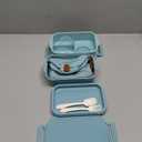 Adults Bento Lunch Box Set with Thermo Bag, 74oz Stackable Leak-proof 3-tiers Bento Box, Built-in Utensil and Sauce Container for Work, School, Dining Out (Green)