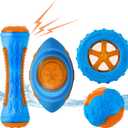 Dog Squeaky Toys Pack 4 Pcs, Pool Toys, Floating Toys for Interactive Fetch & Play, Dog Beach Toy Set, TPR