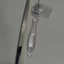 iDesign Zia Metal and Plastic Bathroom Squeegee for Shower, Glass Doors, Floors, Mirrors, with Suction Hook Holder , 12 Inches, Clear and Stainless Steel