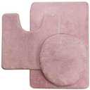 3 pc Solid Light Pink Bathroom Rug Set Bath Mats Bath Set Super Soft Anti Slip Soft Mats New