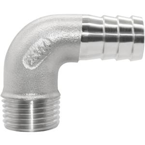 Joywayus Stainless Steel Hose Fitting 90 Degree Elbow 5/8" Barb x 1/2"NPT Male Pipe Water/Fuel/Air