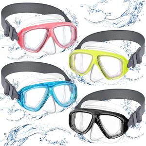 Flutesan Kids Youth Swim Goggles with Nose Cover Elastic Strap Diving Swim Mask Swimming Waterproof Snorkel Goggle