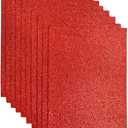 Jtnohx Glitter Felt Fabric, 10pcs Glitter Felt Sheets for Crafts, 8 x12 inches Felt Square Glitter for Party Holiday Greeting Festival Projects (Red)