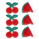DXYAKY 6 PCS Small Acetate Hair Claw Clips,1.4 Inch Mini Updo Hair Jaw Clamp,Watermelon & Cherry Cute Clips for Thin Hair,French Style Barrettes Non-slip Fashion Hair Accessories for Women Girls