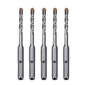 5 Pack 15/64 inch x 8.26 inch SDS Plus Rotary Hammer Drill Bit, Concrete Drill Bits for Concrete, Brick, Cement and Stone, 8.26 inch Length (15/64" Diameter, 8.26" Length)