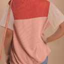 Dokotoo Womens Summer Tops 2026 Casual Color Block Womens T Shirts Loose Fit Crewneck Knitted Tops Trendy (M)