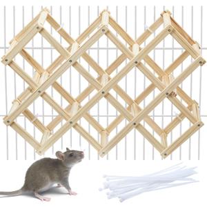 Wooden Rat Climbing Toys, Natural Pet Rat Cage Accessories Climbing Ladder, Fancy Rats Enrichment Toy Activities, Hanging Rodent Toys for Pet Rats in Cage Playing Chewing (L, 1pc)