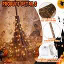 Yookeer 5ft Tall Witch Broom Light-up Halloween Witch Broom Decor