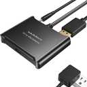 Warrky PSVR2 PC Adapter, PSVR2 Accessories [Aluminum Shell, Upgraded IC] Compatible with PSVR2, AR Glasses, Portable Monitor, DP 1.4 Cable 15W AC Power Supply Included - Black