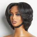 4x4 Pixie Cut Lace Frontal Human Hair Wigs for Women 4x4 Middle Part Lace Closure Wig Short Layered Pixie Cut Straight Lace Front Wigs Brazilian Virgin Human Hair Wig Natural 1b Color (1B)