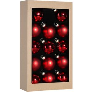 Suixing Christmas Glass Balls Multi Colors Included with Loop Set Festival Home Party Decors Xmas Tree Hanging Pendant 14PC 2.2In Red