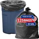 Reli. SuperValue 33 Gallon Trash Bags | 125 Count | Made in USA | Heavy Duty | Black Multi-Use Garbage Bags