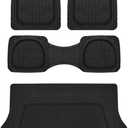 Motor Trend FlexTough 4-Piece Heavy Duty Floor Mats for Cars Trucks SUVs, Automotive Floor Mats Car Mats Full Set Front, Rear & Cargo, Trim-To-Fit Semi-Custom Deep Dish All Weather Rubber Mats - Black