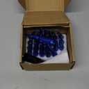 1/2"-20 Wheel Spike Lug Nuts, 24 PCS Lug Nut Wheel Accessories with 1 Socket Key, Blue Thread Spiked 4.4" Tall Closed End Nuts Compatible with Wrangler Cherokee Liberty