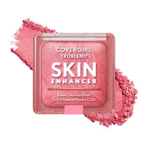COVERGIRL TruBlend Skin Enhancer Baked Luminous Blush, with Hyaluronic Acid & White Rose Extract, Blends Seamlessly - Please Please Pink (Bright Pink with Light Swirls)
