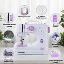 This Lightweight Sewing Machine Is Designed For Convenience And Versatility, Sewing Machine For Beginners, Portable 12 Built-In Stitches, (High-Low Speeds), 505UJH, DC Power Supply Method