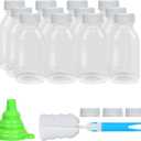 Dishwasher Safe 8oz Small Plastic Bottles with Caps Reusable BPA Free PP5 Juice Milk Water Smoothie Bottle Heat-Resistant Refillable