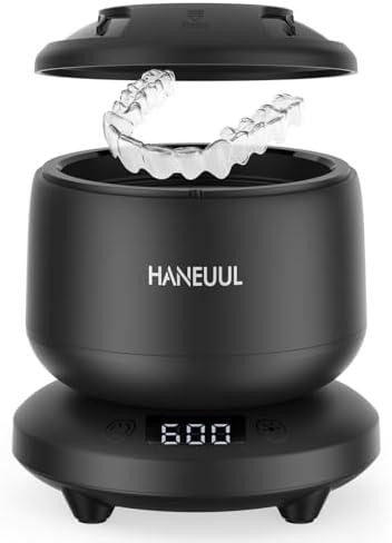 2025 Ultrasonic Retainer Cleaner for Dentures & Aligner, Durable Removable Base and Top Cover, Denture Cleaner Machine with 4 Modes for Mouth Guards, Jewelry, Rings (Black)