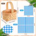 Geelin 12 Pcs Mini Flower Girl Basket Mini Woven Baskets with Handles 20 Sheets Paper Napkins Wood Chip Flower Fruit Picnic Holder Chip Bucket for Wedding Party Gifts Baby Shower Birthday Decoration