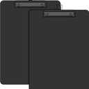 2 Pack Black Clipboard with Pen Holder, 8.5 x 11 Plastic Clip Boards with Black Low Profile Clip, Letter Size for Classroom, Teacher, Students, School, Office Supply