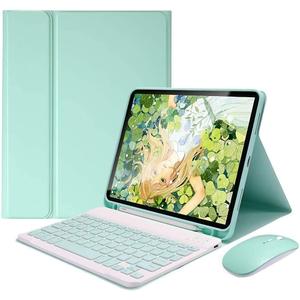 Galaxy Tab A8 2022 Case with Keyboard and Mouse, Detachable Magnetic Keyboard Case with Mouse and S Pen Holder for 10.5" Galaxy A8 Model SM-X200/X205/X207 Tablet (Mint Green)