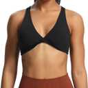 Aoxjox Women's Workout Sports Bras Fitness Backless Padded Satara Low Impact Bra Yoga Crop Tank Top (Medium)