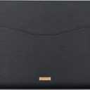 Comfyable Slim Laptop Sleeve 13 Inch Compatible with MacBook Air & MacBook Pro M2 M1 2022 2020, Faux Leather Computer Cover Case with Accessory Pocket (Model #s A2338 A2337 A2681), Black