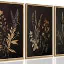 Yudinbin Dark Botanical Canvas Wall Art Vintage Moody Floral Poster Prints with Dark Academia Aesthetic Gallery Painting Wall Decor for Living Room Bedroom or Office 12x16 Inch Set of 3 Unframed