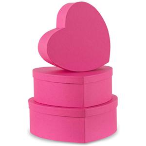 Soul & Lane Heart Shaped Gift Boxes: Set of 3 Empty Paper Mache Boxes with Lids for Flowers, Gifts, Chocolate Strawberries & Special Occasions, Cardboard Pink Heart Shaped Box for Arrangements