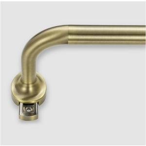 Room Darkening Rods, Single Window Rods 28-86 Inch(2.33-7.17ft) Telescoping Wrap Around Curtain Rod Splicing Structure With Hidden Base Bracket, Antique Bronze