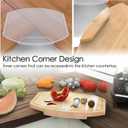 Kitchen Counter Bamboo Wood Corner Cutting Board, Space Saving Countertop Chopping Board with Juice Groove, 15.74"L x 11.02"W x 1.37"Th
