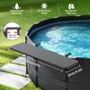 clicliet Pool Bar & Pool Side Table, Pool Accessories for Above Ground Pool | Upgrade Portable Poolside Table with 49"×9.6" Rust-Free ABS Top, Fits 4.4" or Less Top Rail, Holds 110 lbs for Frame Pools