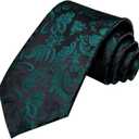 Dubulle Mens Paisley Striped Tie Woven Necktie for Men and Handkerchief Cufflinks Set Wedding Formal Business