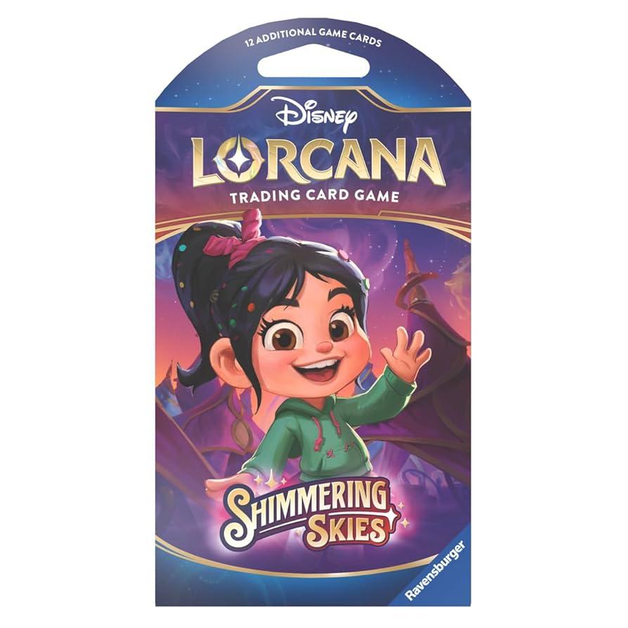 Disney Lorcana Trading Card game 12 Random Game Cards Shimmering Skies 3 Pack