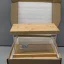 Acellegic 2 Pcs 2L Bamboo Food Dispenser Kitchen Organizers and Storage with Labels Airtight Pantry Organizers and Storage Container with Measuring Cups for Cereal, Rice, Flour, Sugar, Snack