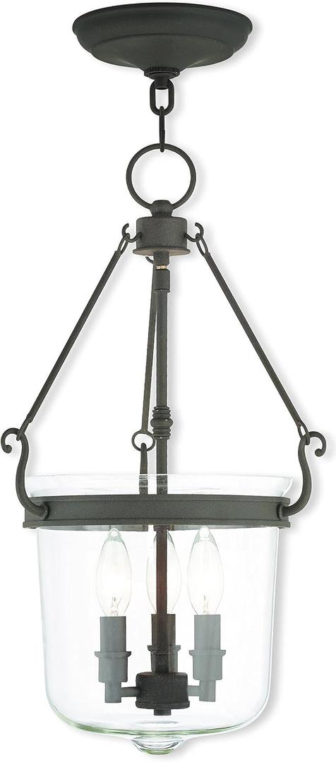 Livex Lighting 50484-07 Bronze Pendant with Clear Glass