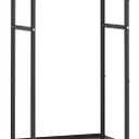 Kaitiemoo Heavy Duty Clothing Rack with Wheels,Modern Garment Rack with 3 Metal Shelves, 71.8Inches Display Rack for Hanging Clothes, Hanging Rod for Small Space,Black