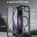 for iPhone 16e & 17e Case with Built-in Sensitive Screen Protector, Full-Body Dual Front & Back Protective Phone Case [Magnetic with MagSafe] Drop Proof 17 E/ 16 E Cover 6.1 Inch, Black