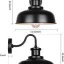 Solar Barn Lights for Outside, Outdoor Wall Lights Solar Powered, Farmhouse Exterior Wall Sconces, Industrial Exterior Lighting Fixture, Rustic Lantern for Garage, Barn, Shed,RZSR007-2